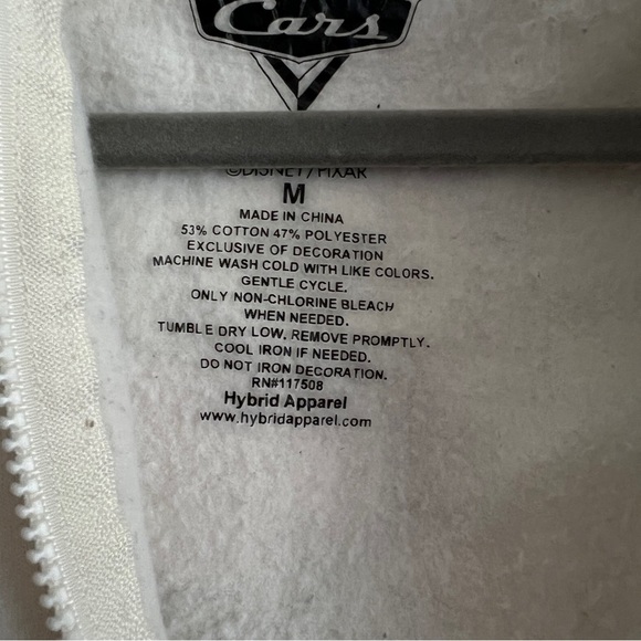 Disney Car’s Radiator Springs Zip Up Hoodie Cream-Girls Size Medium - Picture 8 of 8